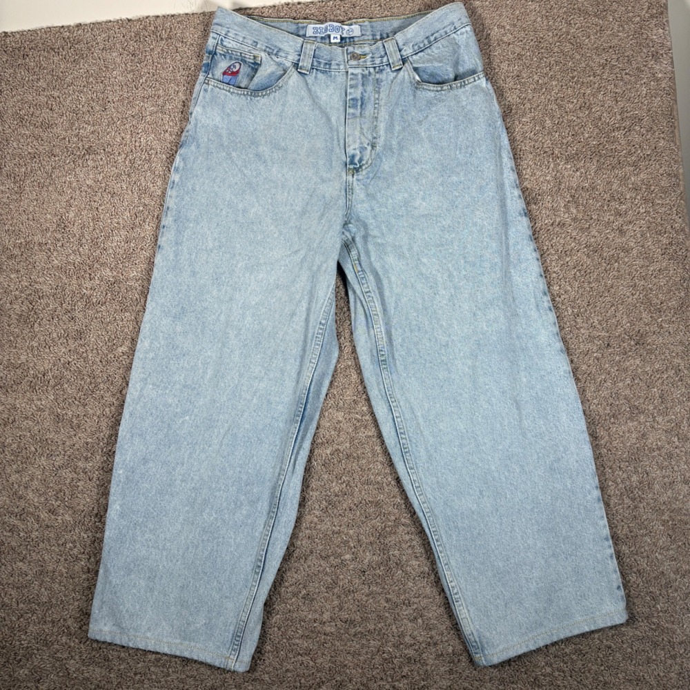 Polar Skate Co Big Boy Jeans Light Blue Baggy Skate Pants Mens Size Medium